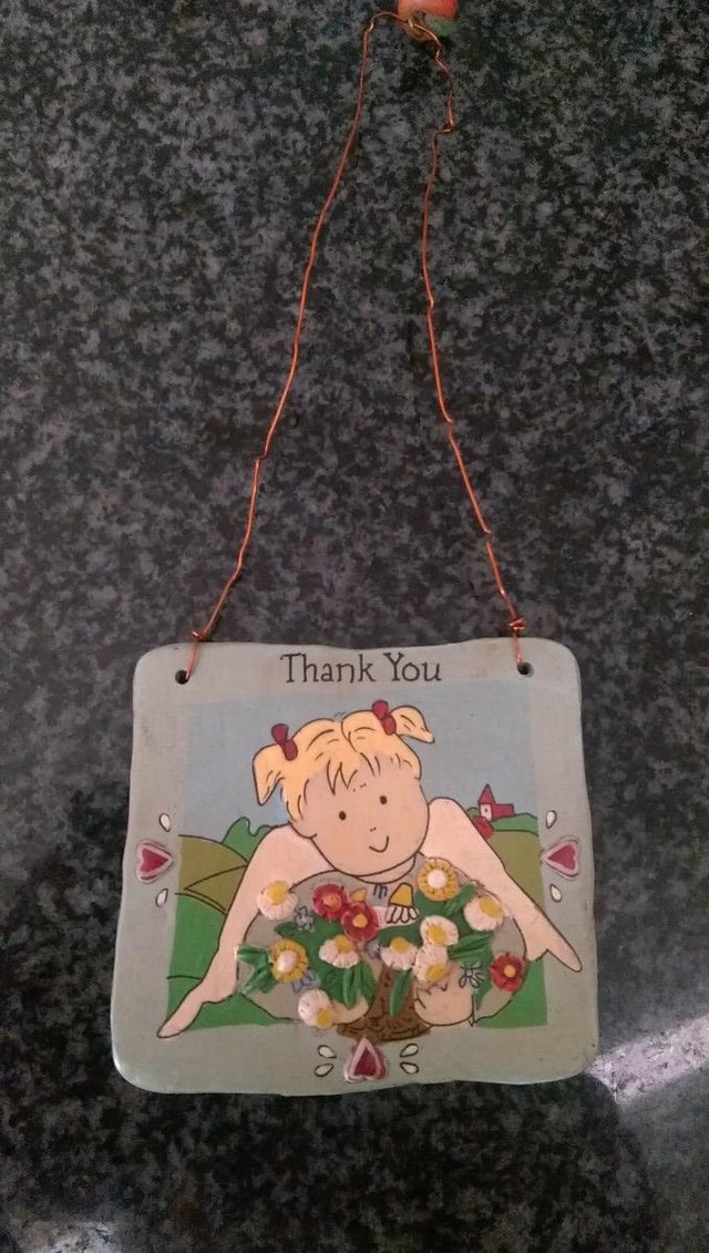 Preview of the first image of THANK YOU pottery plaque / sign.