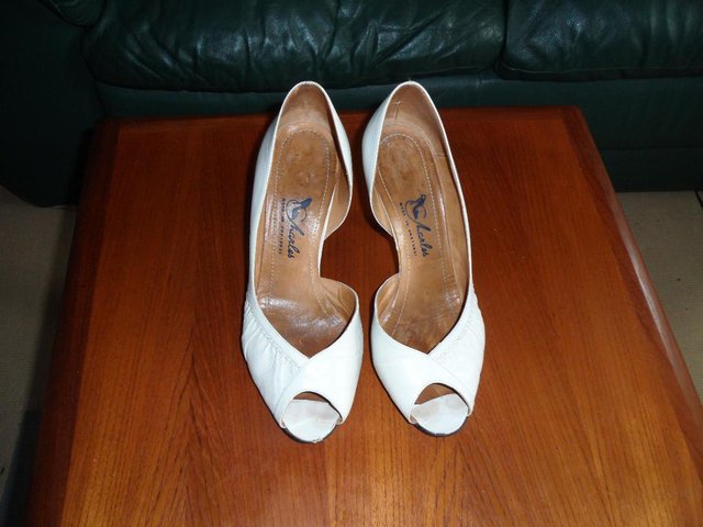Preview of the first image of Charles of Portugal ladies white court shoe.