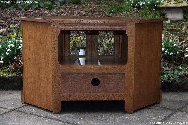 Image 54 of AN OLD CHARM LIGHT OAK CORNER TV DVD CD CABINET STAND TABLE