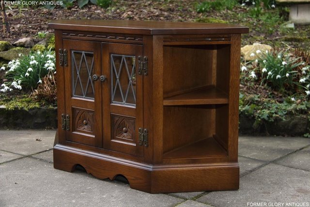 Image 76 of AN OLD CHARM LIGHT OAK CORNER TV DVD CD CABINET STAND TABLE