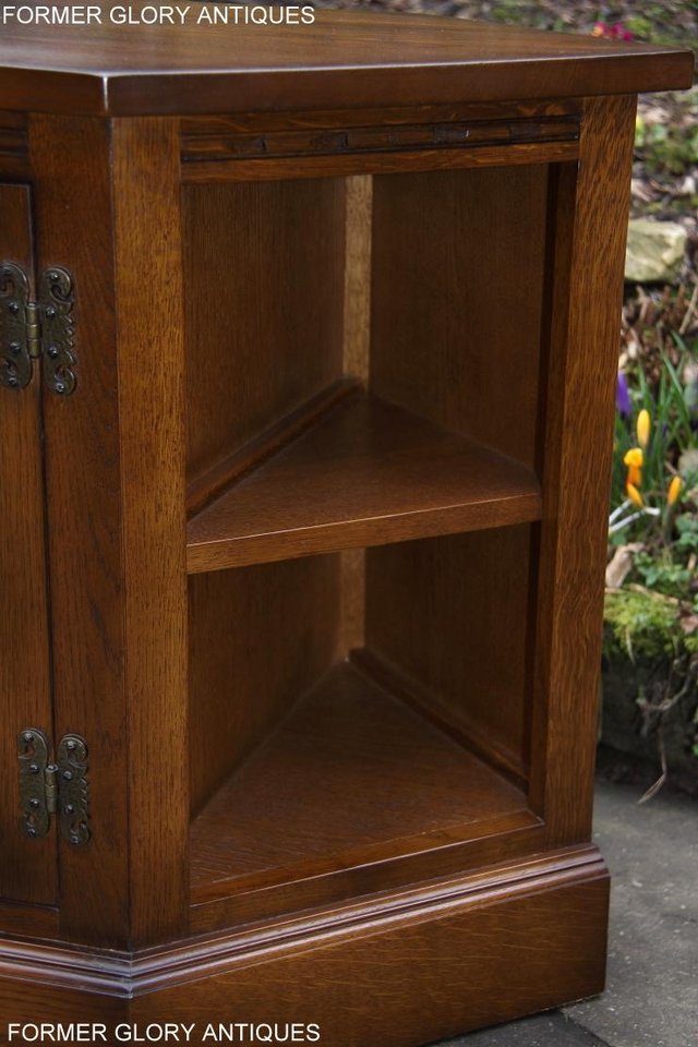 Image 88 of AN OLD CHARM LIGHT OAK CORNER TV DVD CD CABINET STAND TABLE