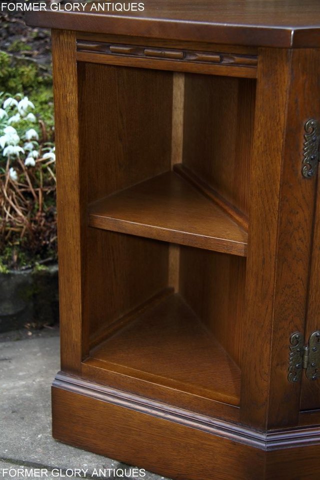 Image 92 of AN OLD CHARM LIGHT OAK CORNER TV DVD CD CABINET STAND TABLE