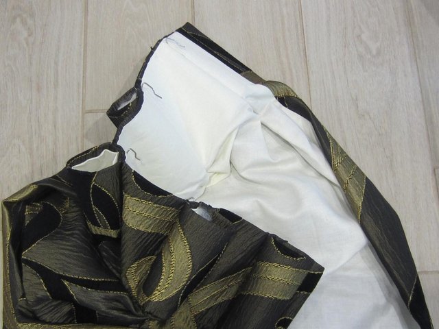 Image 4 of Stunning Black and Gold Pair of Long Curtains