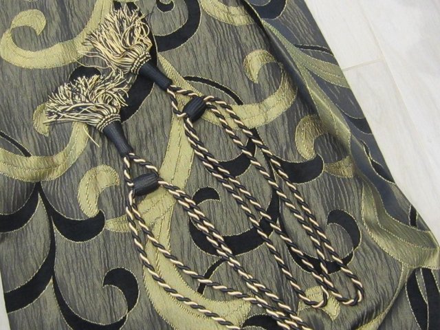 Image 6 of Stunning Black and Gold Pair of Long Curtains