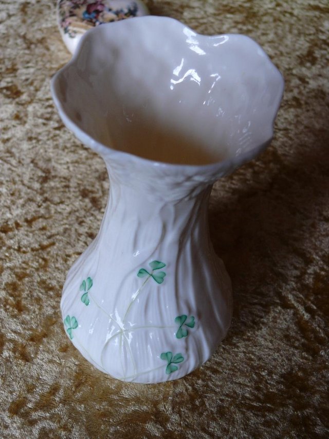 Preview of the first image of Belleek Shamrock Vase.
