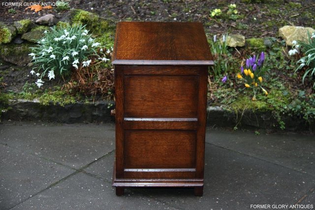 Image 37 of TITCHMARSH & GOODWIN OAK BEDSIDE CABINET TABLE STAND UNIT