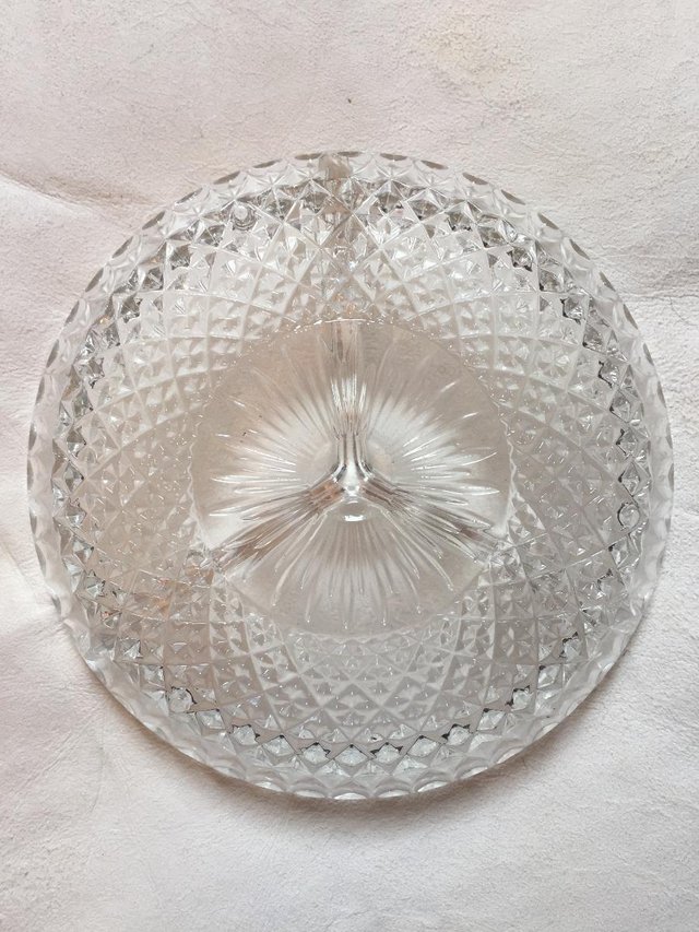 Image 2 of Quist clear cut glass bowl with matching silver plate