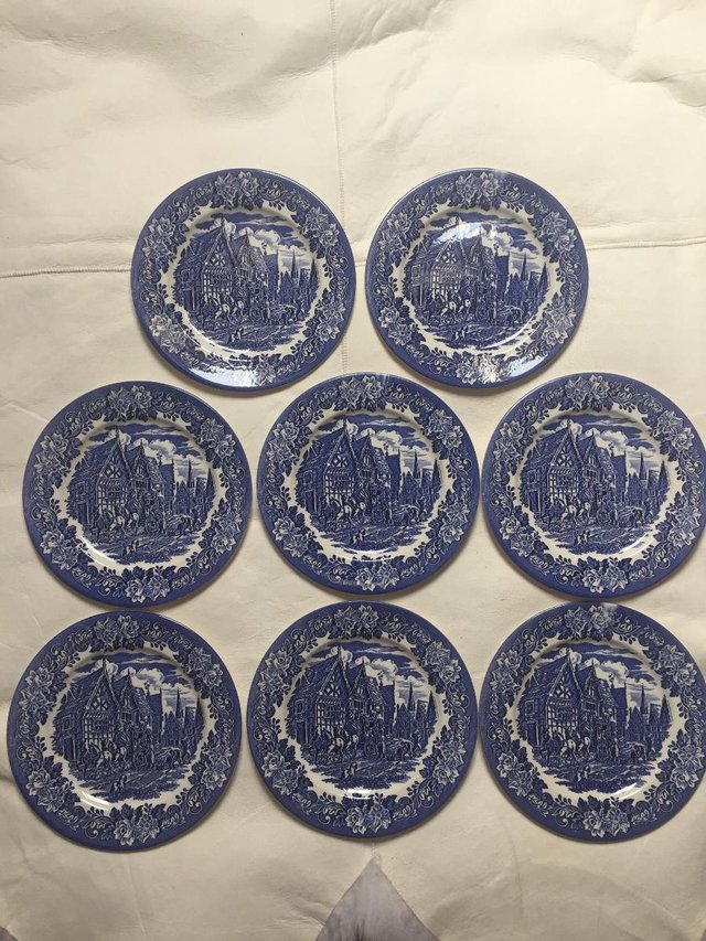 Image 3 of EIT blue/white dinner plates 8