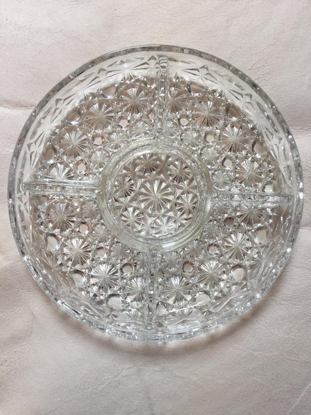 Preview of the first image of Glass bowl vintage/retro 1970s interior large 25.5 cm.