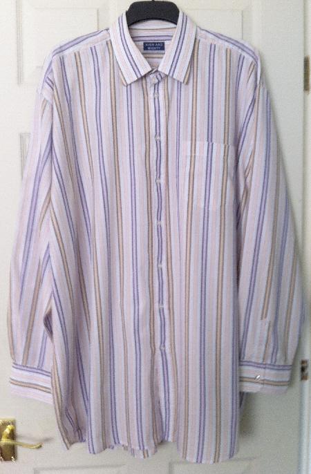 Preview of the first image of GORGEOUS MENS STRIPED SHIRT BY HIGH AND MIGHTY - SZ 19T B16.