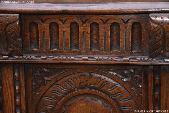 Image 7 of TITCHMARSH AND GOODWIN CARVED OAK BLANKET CHEST BOX COFFER