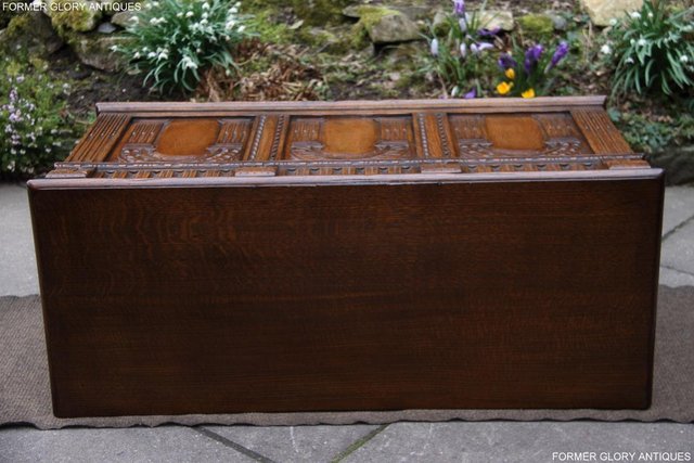 Image 9 of TITCHMARSH AND GOODWIN CARVED OAK BLANKET CHEST BOX COFFER