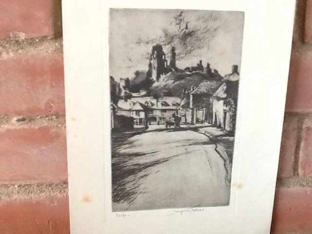 Preview of the first image of SIGNED DRAWING OF CORFE DORSET.