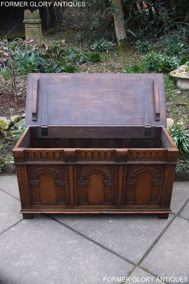 Image 22 of TITCHMARSH AND GOODWIN CARVED OAK BLANKET CHEST BOX COFFER
