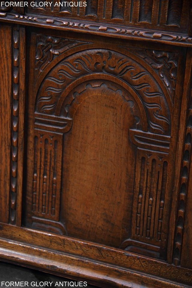 Image 43 of TITCHMARSH AND GOODWIN CARVED OAK BLANKET CHEST BOX COFFER