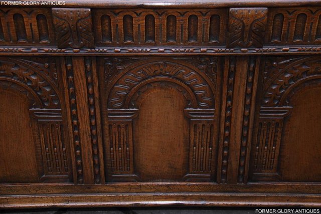 Image 48 of TITCHMARSH AND GOODWIN CARVED OAK BLANKET CHEST BOX COFFER