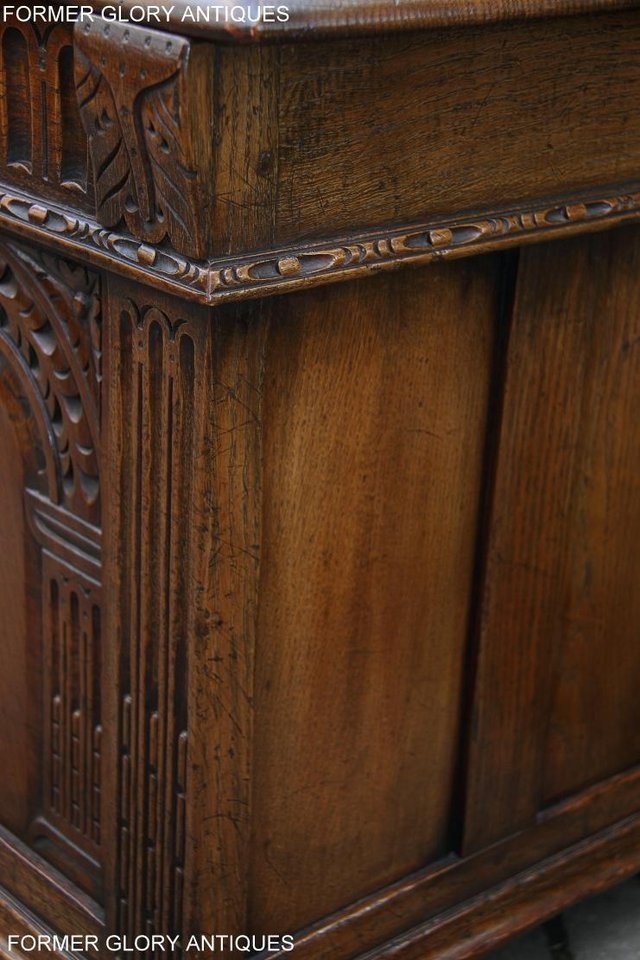 Image 52 of TITCHMARSH AND GOODWIN CARVED OAK BLANKET CHEST BOX COFFER