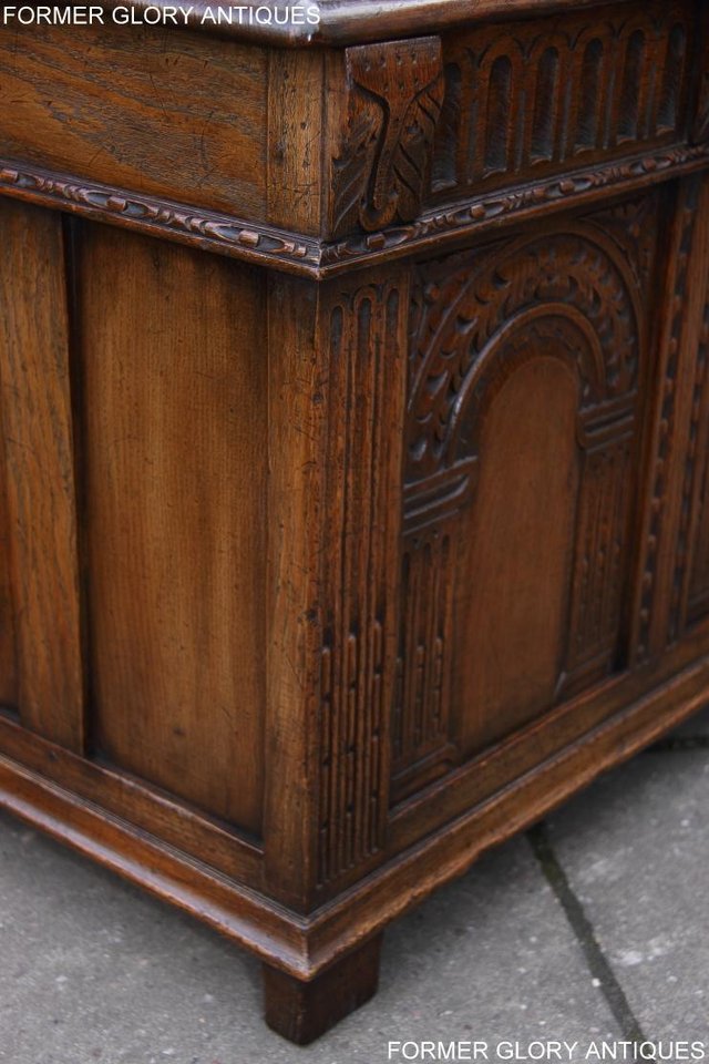 Image 81 of TITCHMARSH AND GOODWIN CARVED OAK BLANKET CHEST BOX COFFER