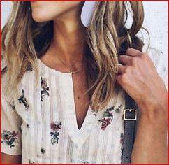 Preview of the first image of Boho Women Summer V Neck Floral Printed Short Sleeve Loose T.