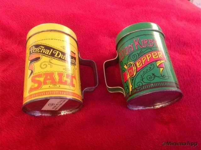 Image 3 of Retro Tin Salt and Pepper Shakers