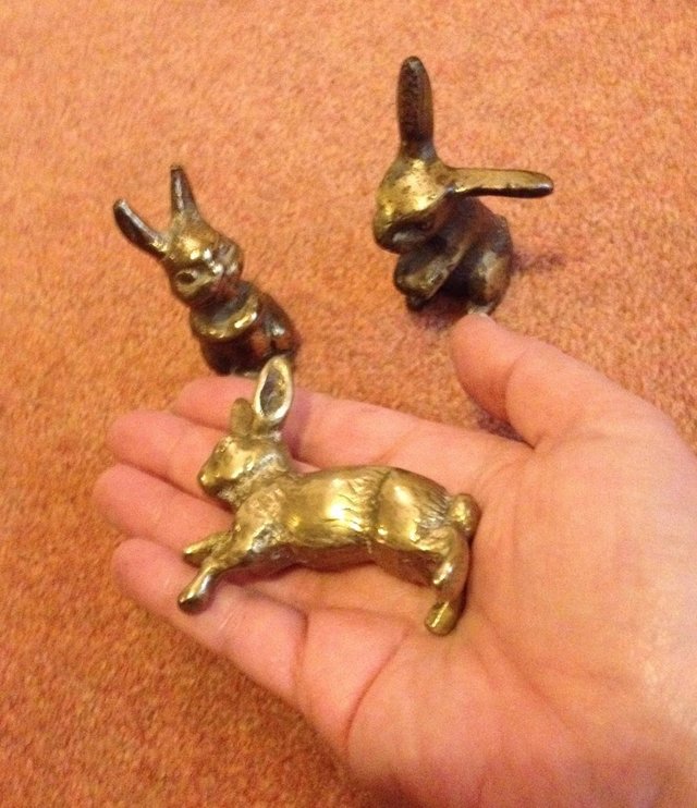 Preview of the first image of Vintage Brass Bunnies - Rabbits - Small Ornaments.