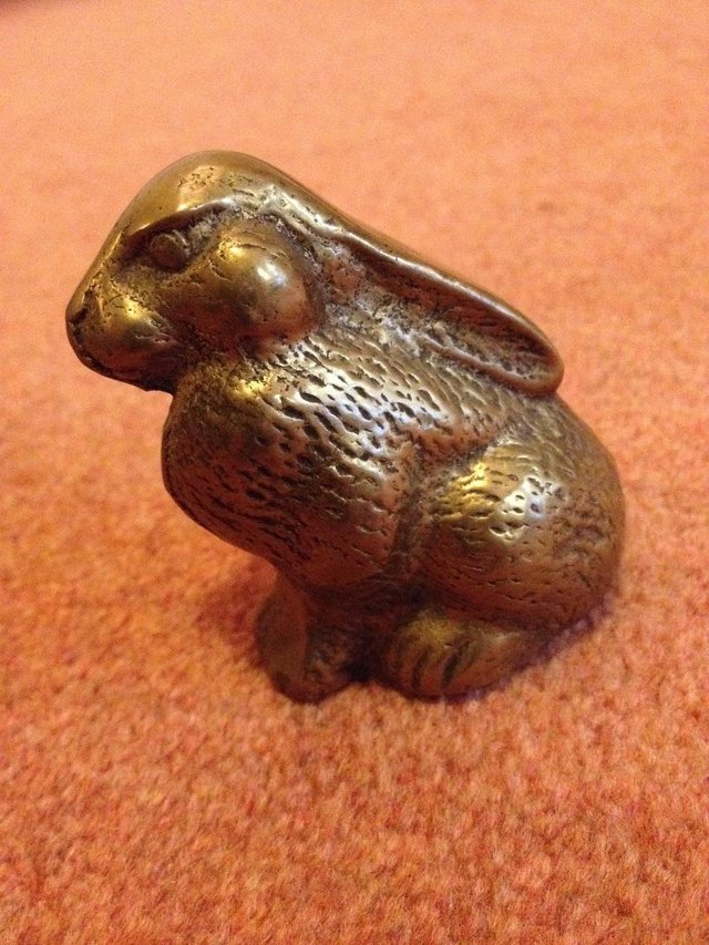 Image 2 of Brass Bunny / Rabbit Ornament - Solid Brass