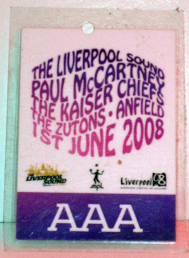 Preview of the first image of Paul McCartney AAA Liverpool Tour Pass 2008.