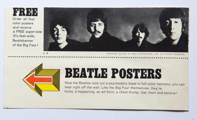 Image 2 of Beatles Original 'Look 'Mag Richard Avedon Poster Advert