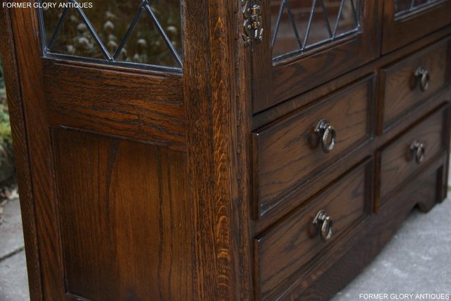 Image 21 of A JAYCEE OLD CHARM OAK DISPLAY CABINET BOOKCASE STAND UNIT