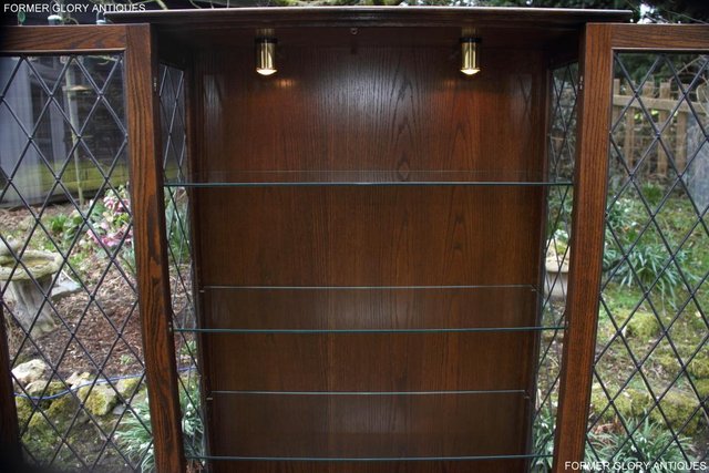 Image 22 of A JAYCEE OLD CHARM OAK DISPLAY CABINET BOOKCASE STAND UNIT