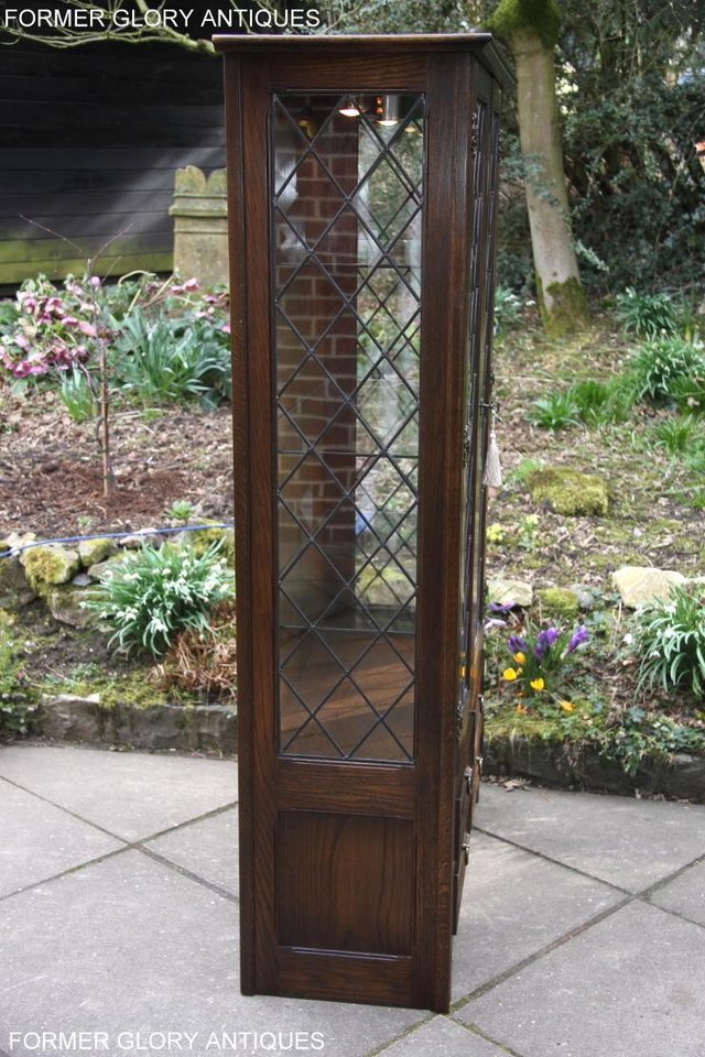 Image 36 of A JAYCEE OLD CHARM OAK DISPLAY CABINET BOOKCASE STAND UNIT