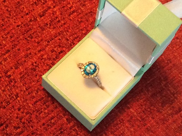 Image 2 of Ladies turquoise and diamond ring