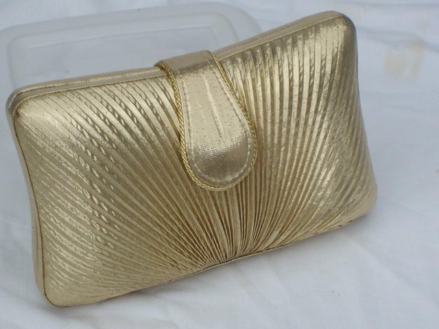 Preview of the first image of DENTS 1777 Vintage Look Gold Lamé Handbag/Clutch NEW!.