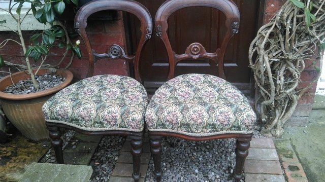 Preview of the first image of Pair of Beautiful Balloon Victorian chairs.