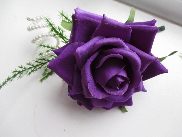 Image 3 of Corsages x2 and Button hole x1 Cadbury's Purple & White