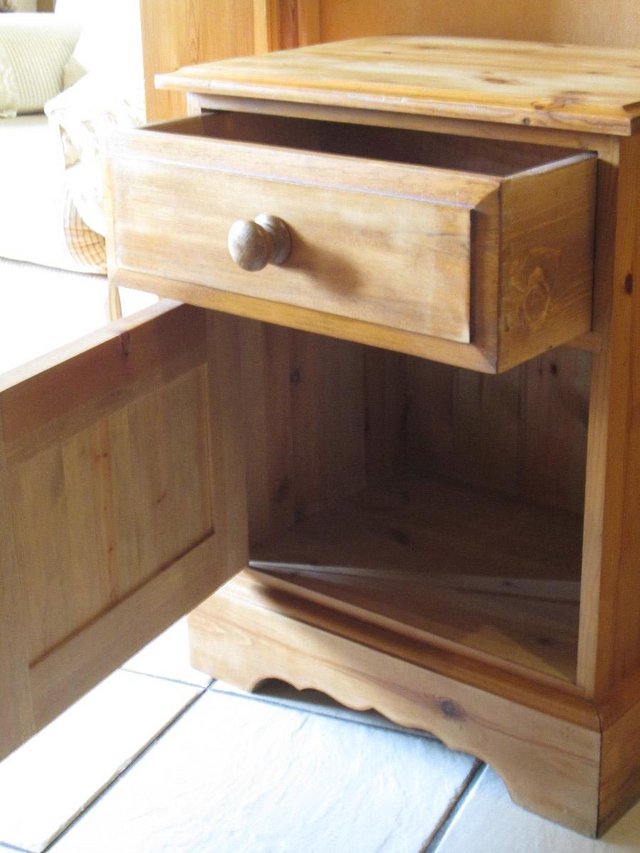 Image 2 of Waxed Pine Bedside cabinet