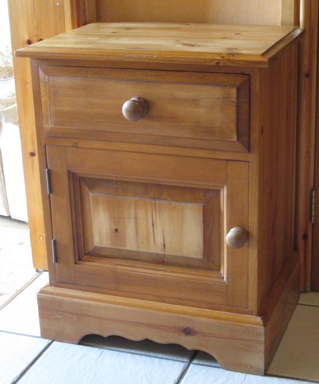 Preview of the first image of Waxed Pine Bedside cabinet.