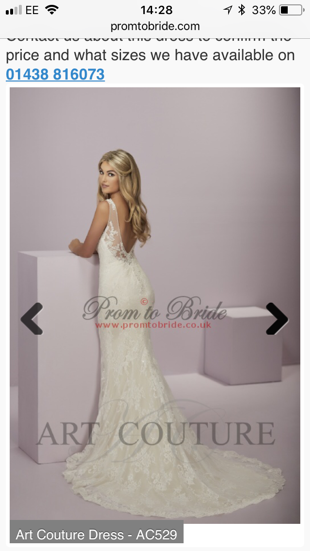 Preview of the first image of Art Couture AC529 wedding dress light gold.