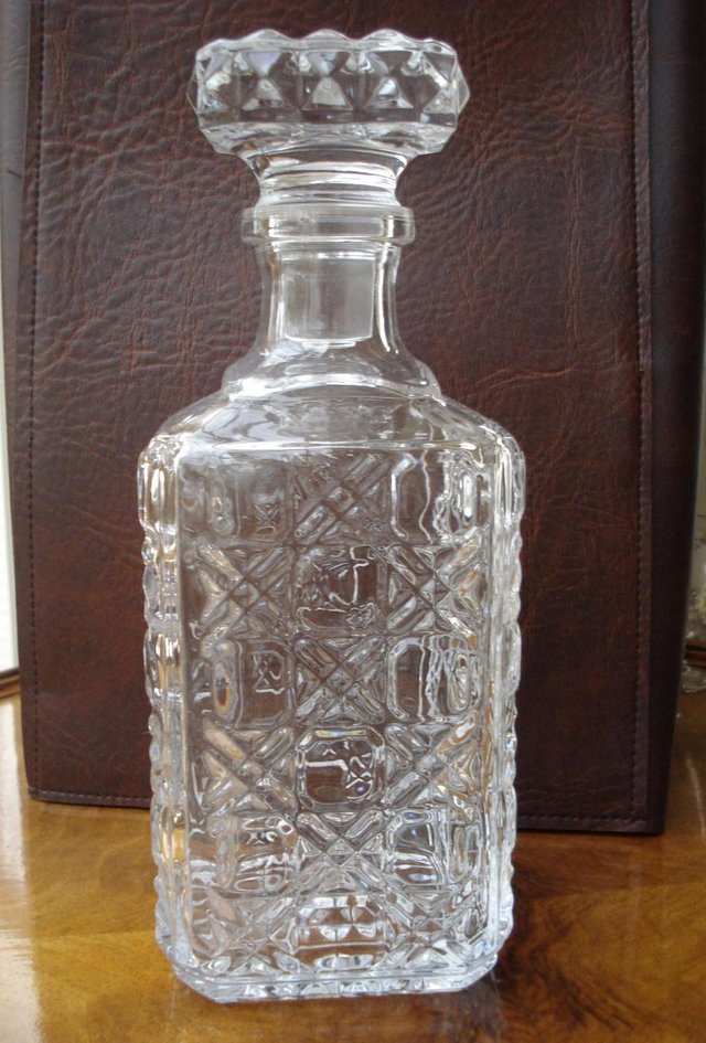 Preview of the first image of CUT GLASS CRYSTAL DECANTER FOR BRANDY WHISKY PORT SHERRY ETC.
