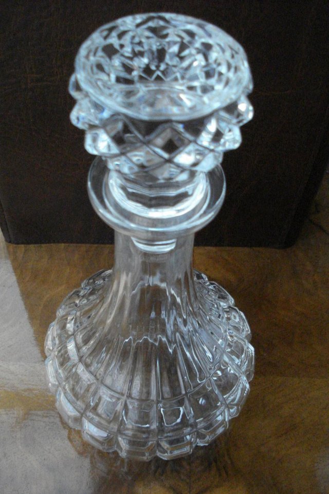Image 2 of CUT GLASS SHIPS DECANTER FOR BRANDY WHISKY PORT SHERRY WINE