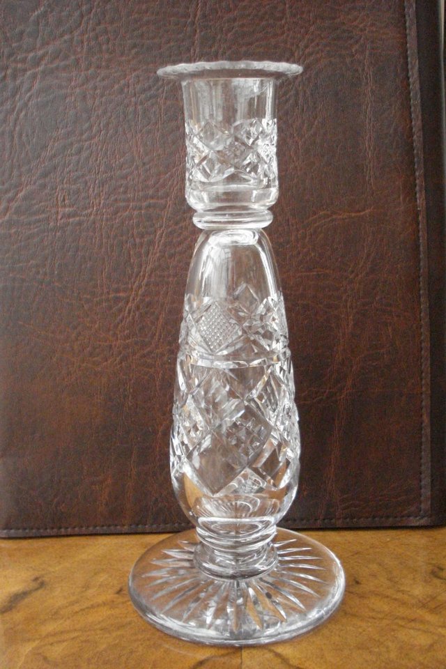 Preview of the first image of CANDLE HOLDER ANTIQUE CUT GLASS STUART CRYSTAL STOURBRIDGE.