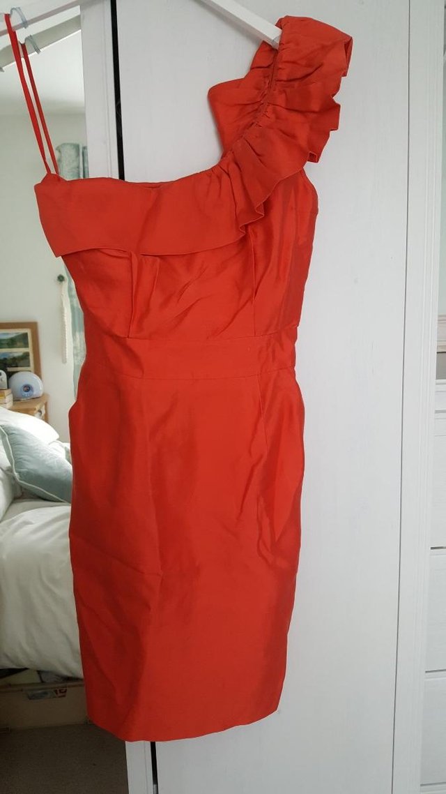 Preview of the first image of Deep orange REISS dress - UK size 10.