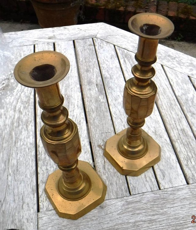 Preview of the first image of Candlesticks Pair, Brass.