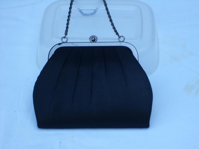Preview of the first image of ACCESSORIZE Small Black Snap Top Purse Bag NEW!.
