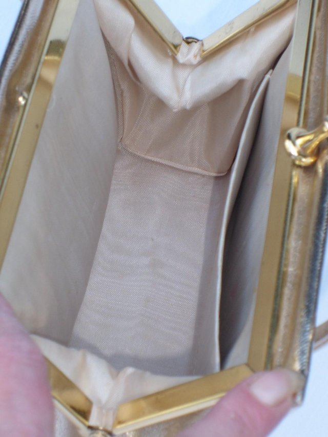Image 2 of ELBIEF ENGLAND Vintage Gold Snap Top Bag