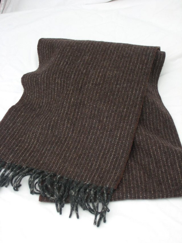 Preview of the first image of DEAN MASSARO Brown 100% Wool Scarf NEW!.