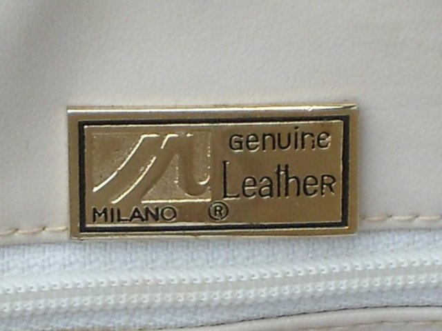 Image 3 of MILANO Vintage Beige Leather Snap Top Handbag