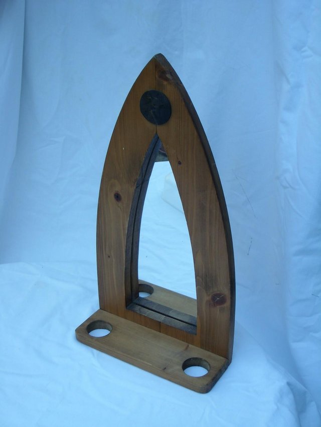 Image 2 of Gothic Arch Style Wood Framed Mirror
