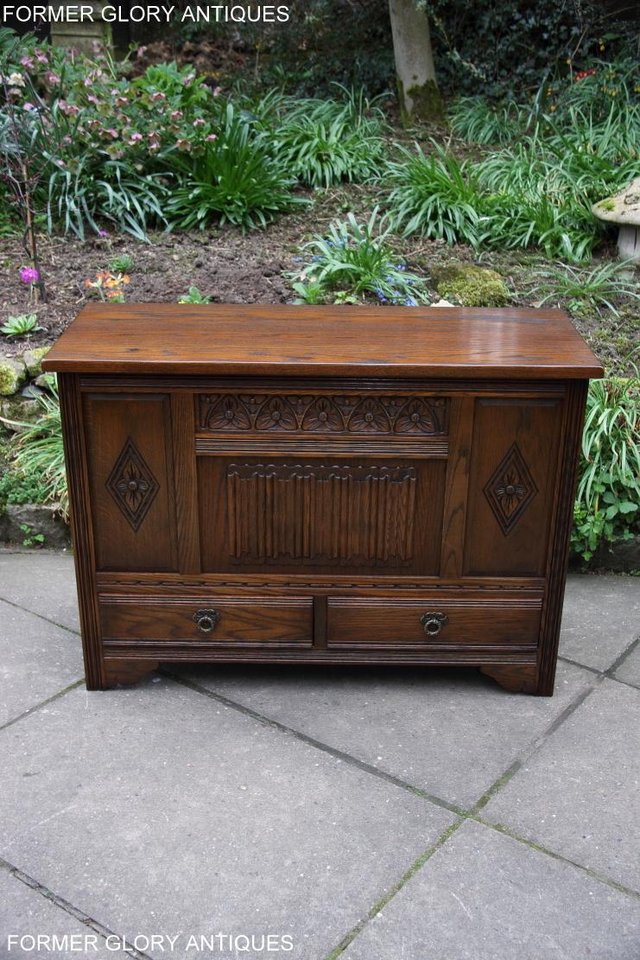 Image 26 of OLD CHARM LIGHT OAK BLANKET TOY BOX DOWER CHEST DRAWERS UNIT