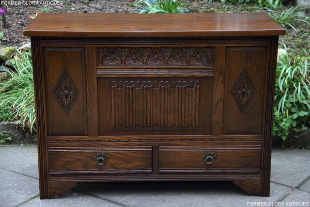 Image 29 of OLD CHARM LIGHT OAK BLANKET TOY BOX DOWER CHEST DRAWERS UNIT